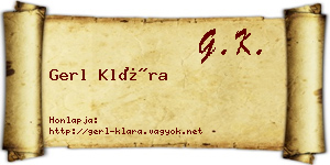 Gerl Klára névjegykártya